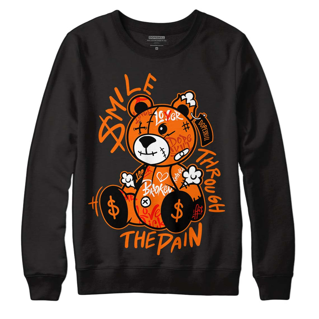 Orange, Black & White Sneakers DopeSkill Sweatshirt Smile Through The Pain Graphic Streetwear - Black
