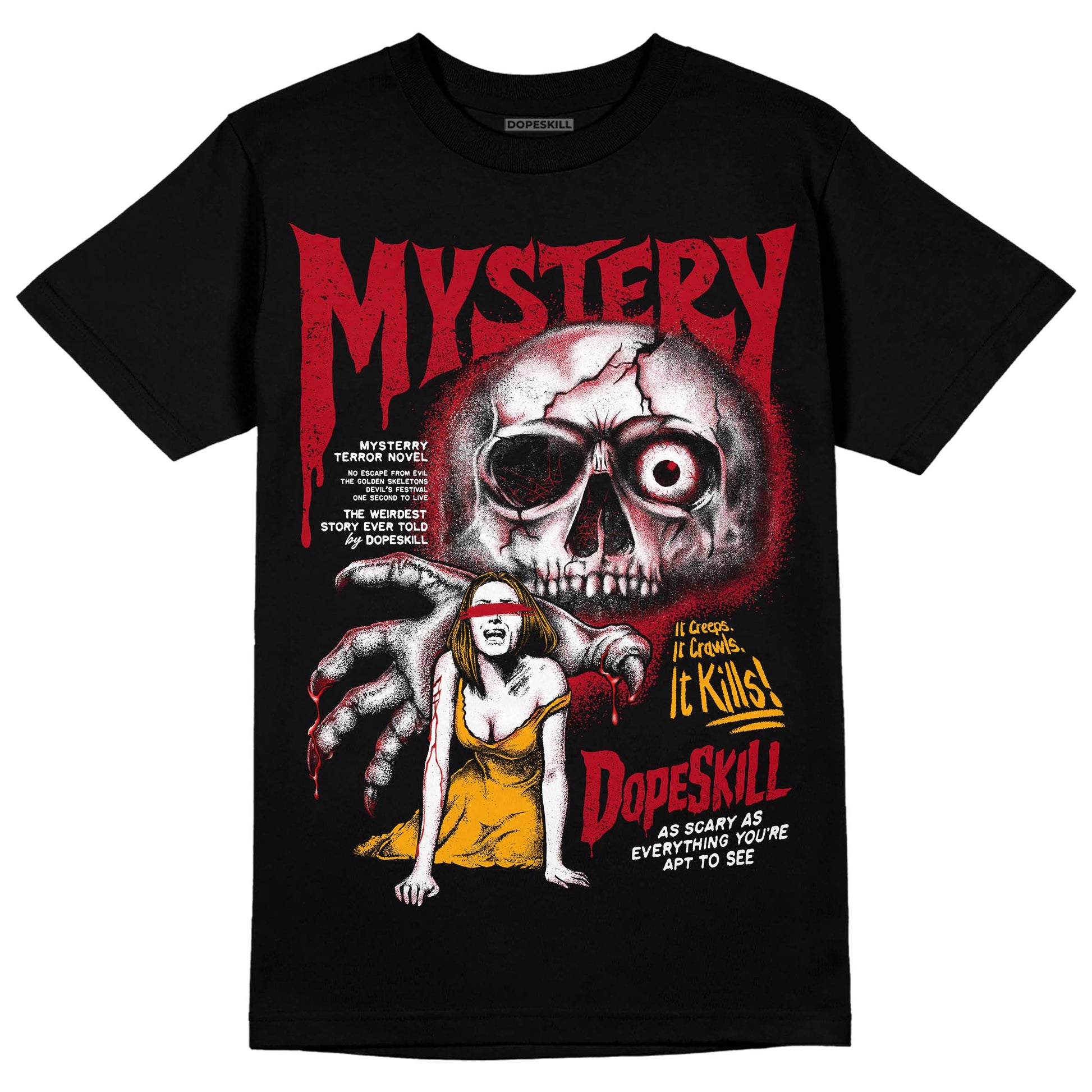 Jordan 7 Retro Cardinal DopeSkill T-Shirt Mystery Ghostly Grasp Graphic Streetwear - Black