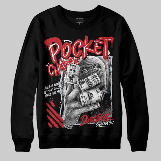 Jordan 5 Retro Fire Red Black Tongue (2025) DopeSkill Sweatshirt Pocket Change Graphic Streetwear - Black