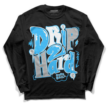 Jordan 2 Low "University Blue" DopeSkill Long Sleeve T-Shirt Drip Too Hard Graphic Streetwear - Black