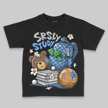 Jordan 5 Black University Blue DopeSkill Toddler Kids T-shirt SRSLY Study Graphic Streetwear - black