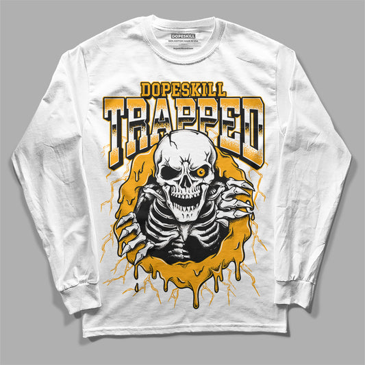 Jordan 1 High Yellow Toe DopeSkill Long Sleeve T-Shirt Trapped Halloween Graphic Streetwear - White 