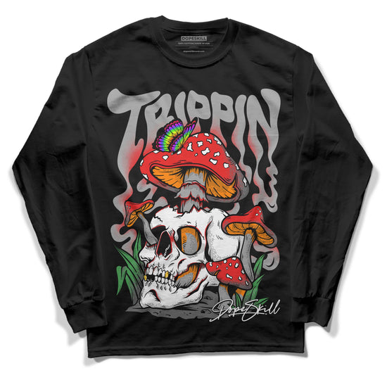 Grey Sneakers DopeSkill Long Sleeve T-Shirt Trippin Graphic Streetwear - Black