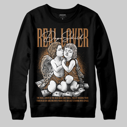 Jordan 3 Retro Palomino DopeSkill Sweatshirt Real Lover Graphic Streetwear - Black