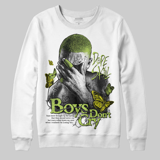 Jordan 13 Retro Bright Cactus DopeSkill Sweatshirt Boys Don't Cry Graphic Streetwear - White