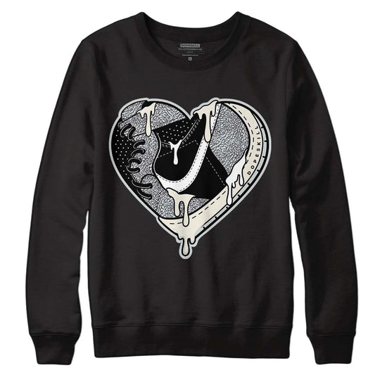 Jordan 1 Retro Low OG Black Cement DopeSkill Sweatshirt Heart Jordan 1 Graphic Streetwear - Black