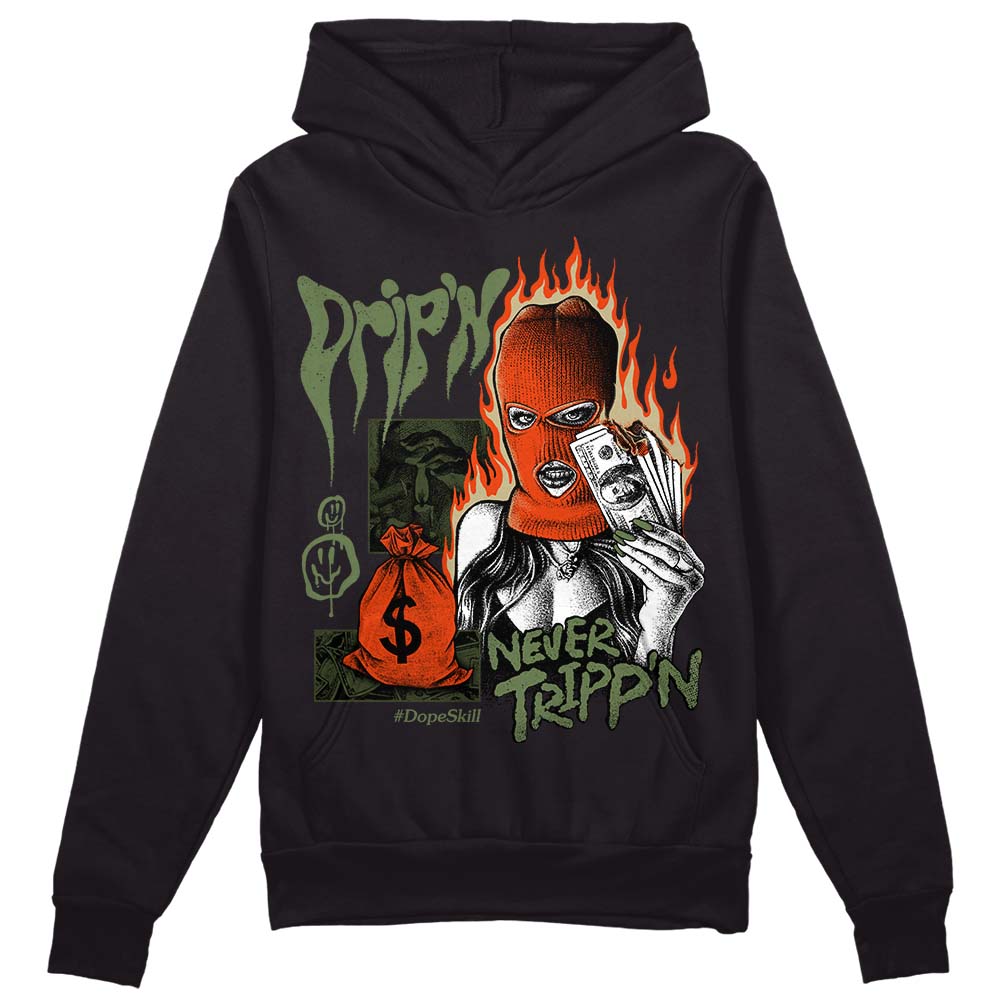 Olive Sneakers DopeSkill Hoodie Sweatshirt Drip'n Never Tripp'n Graphic Streetwear - Black