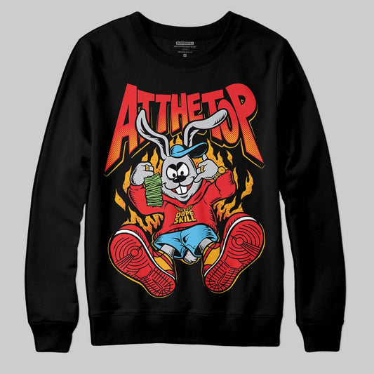 Red Sneakers DopeSkill Sweatshirt At The Top Graphic Streetwear - Black