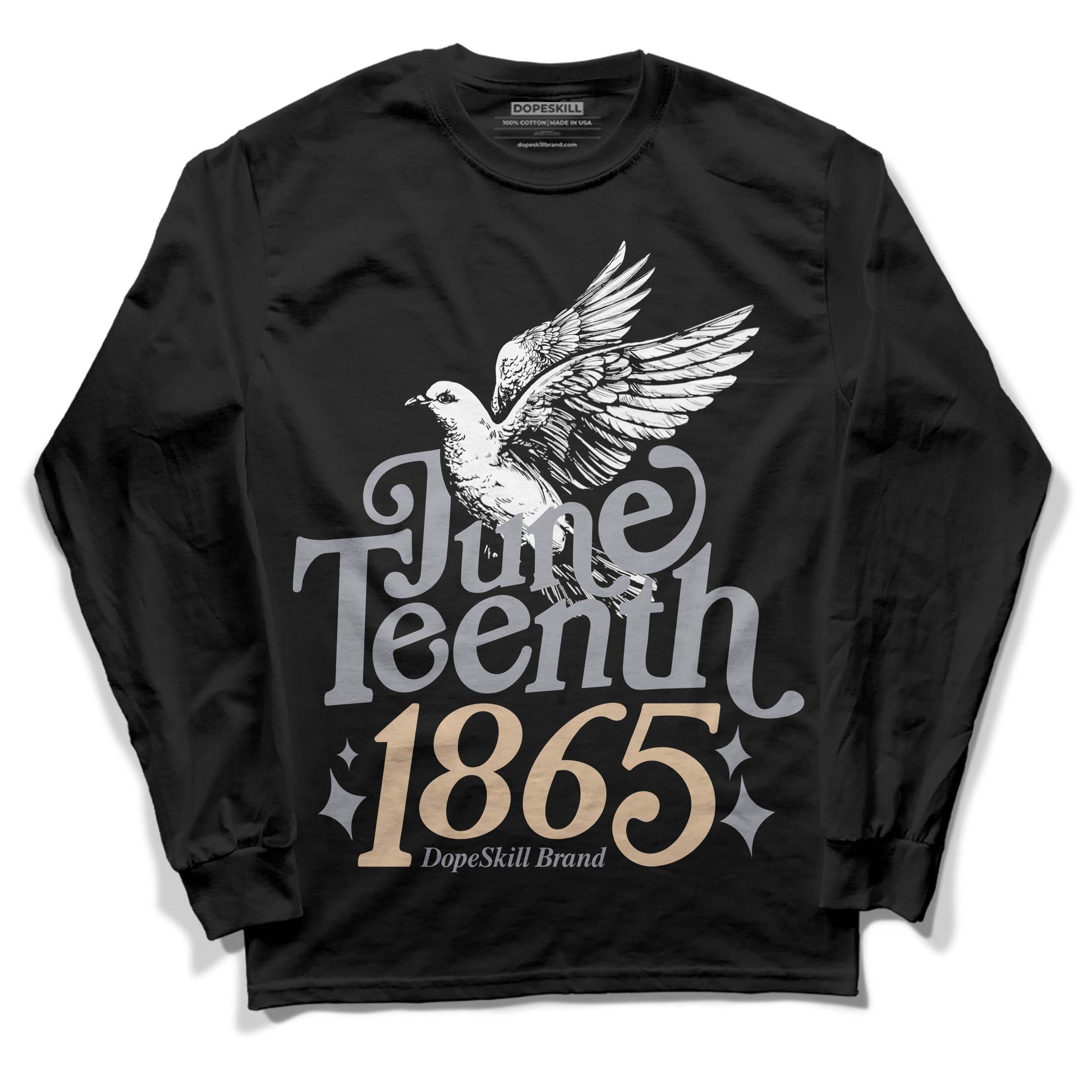 Jordan 4 Retro Frozen Moments DopeSkill Long Sleeve T-Shirt Juneteenth 1865 Graphic Streetwear - Black 