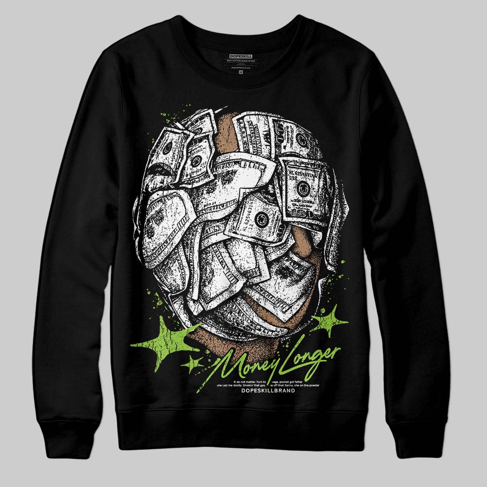 Neon Green Sneakers DopeSkill Sweatshirt Money Longer Graphic Streetwear - Black