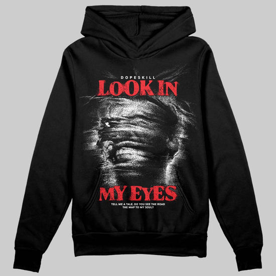 Black and White Sneakers DopeSkill Hoodie Sweatshirt Look In My Eyes Graphic Streetwear - black