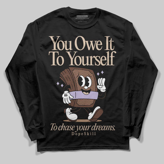 Harris Tweed x Wmns Dunk Low 'Sesame' DopeSkill Long Sleeve T-Shirt Owe It To Yourself Graphic Streetwear - Black