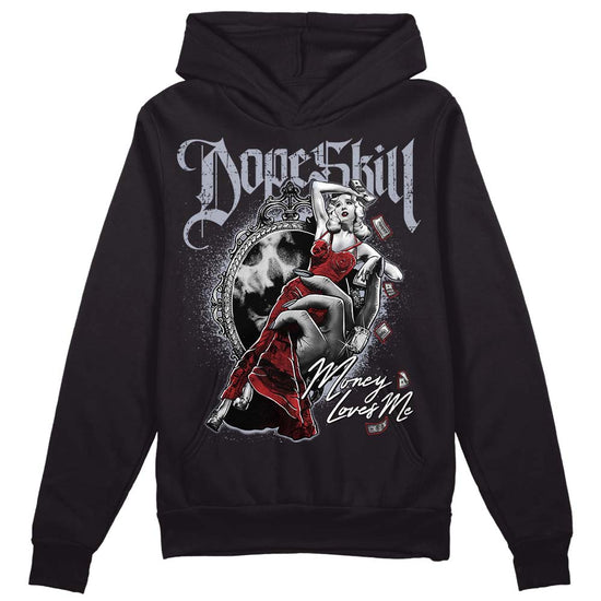 Jordan 4 “Bred Reimagined” DopeSkill Hoodie Sweatshirt Money Loves Me Graphic Streetwear - Black\