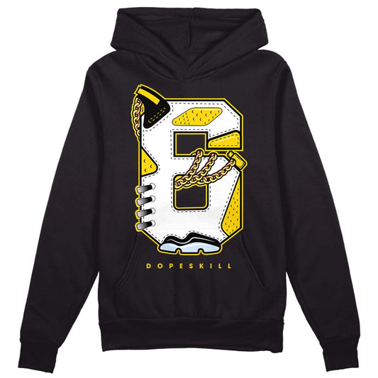 Jordan 6 “Yellow Ochre” DopeSkill Hoodie Sweatshirt No.6 Graphic Streetwear - Black