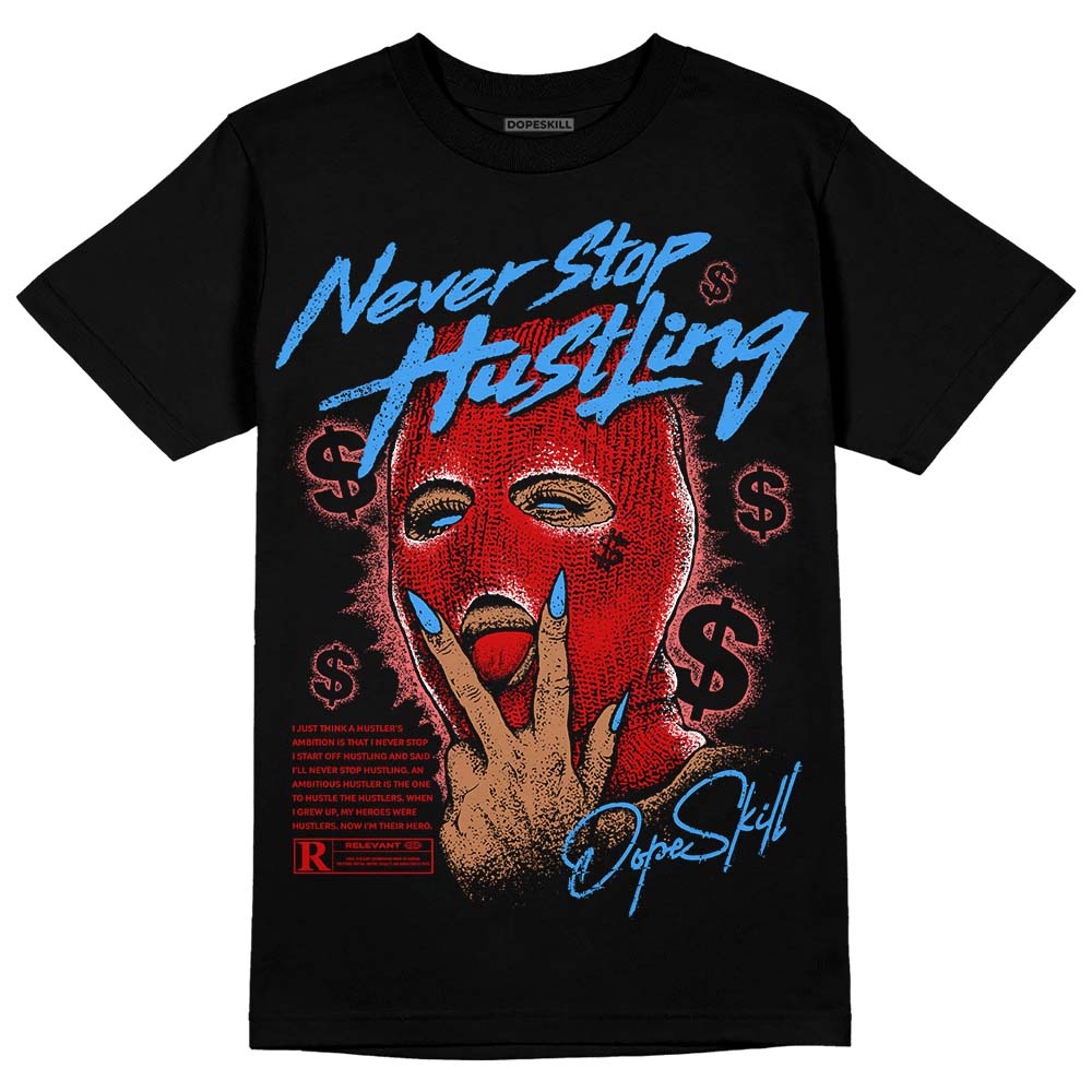 Jordan 1 Low OG “Black Toe” DopeSkill T-Shirt Never Stop Hustling Graphic Streetwear - Black 