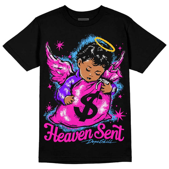 Dunk Low GS “Active Fuchsia” DopeSkill T-Shirt Heaven Sent Graphic Streetwear - Black