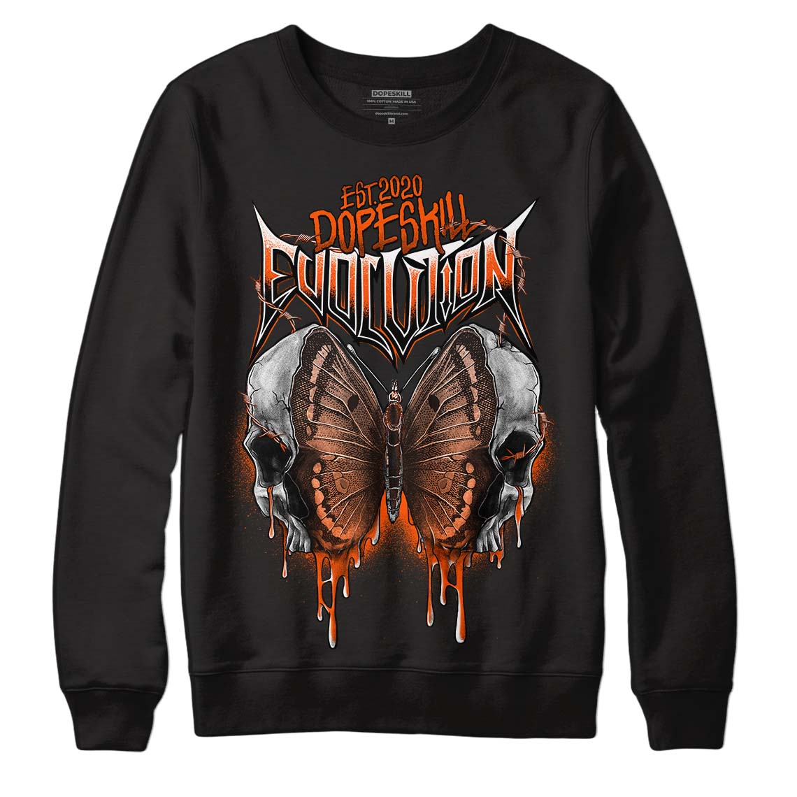 MSCHF Super Normal 2 Orange Milk DopeSkill Sweatshirt DopeSkill Evolution Graphic Streetwear - Black