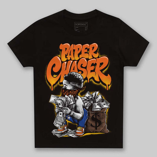 Orange, Black and White Sneakers DopeSkill Toddler Kids T-shirt Paper Chaser Boy Graphic Streetwear - Black
