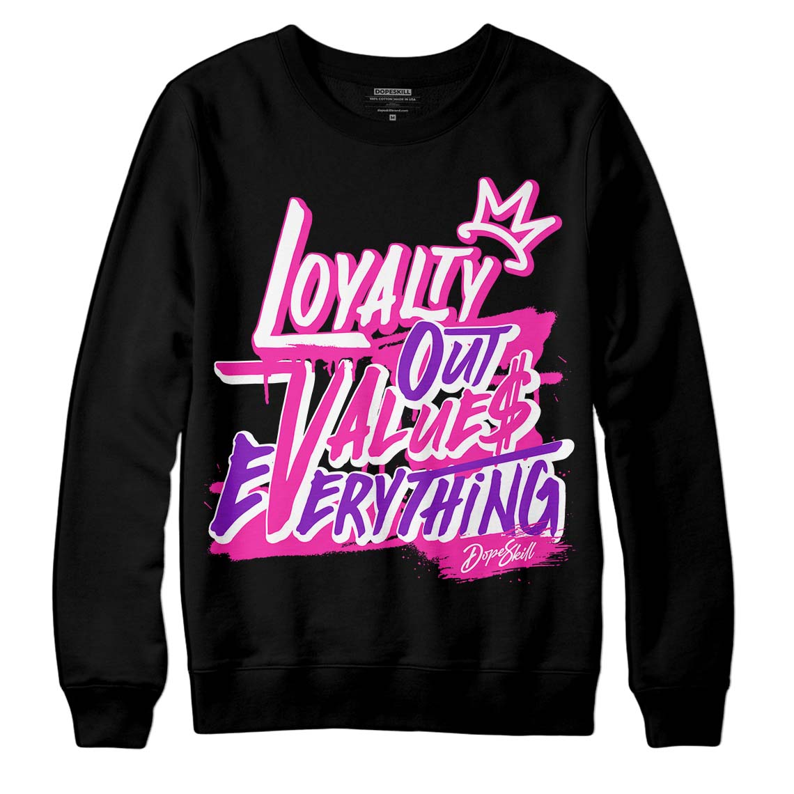 Pink Sneakers DopeSkill Sweatshirt LOVE Graphic Streetwear - Black