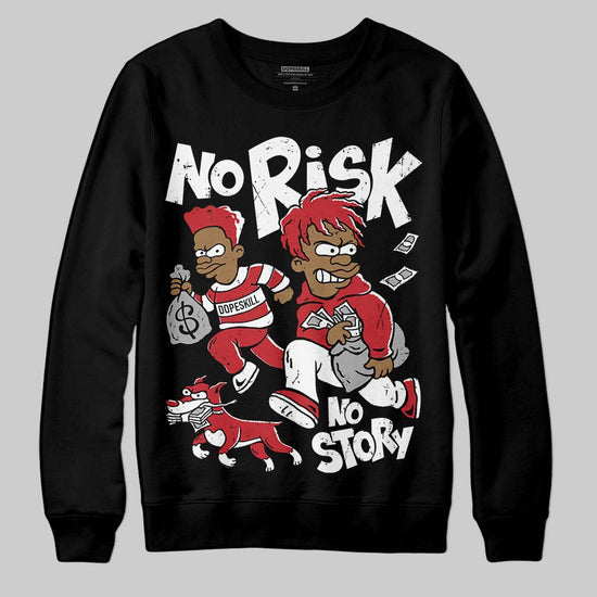 Jordan 1 Low OG "Chicago" DopeSkill Sweatshirt No Risk No Story Graphic Streetwear - Black