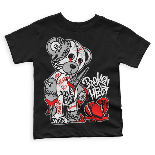 Dunk Low Panda White Black DopeSkill Toddler Kids T-shirt Broken Heart Graphic Streetwear  - Black 