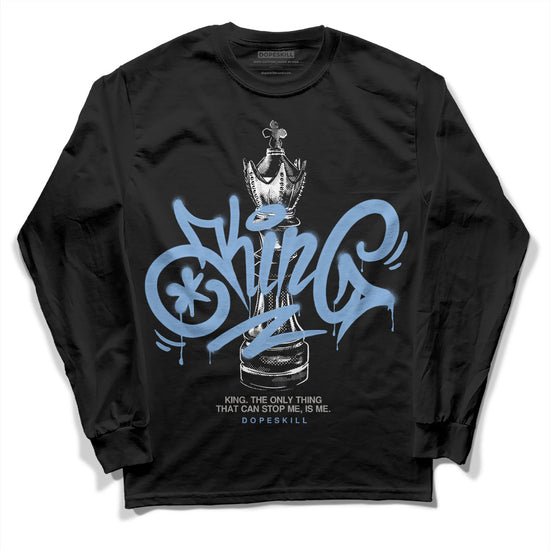 Jordan 5 Retro University Blue DopeSkill Long Sleeve T-Shirt King Chess Graphic Streetwear - Black 