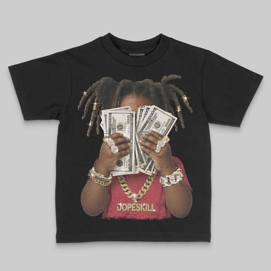 Jordan 4 “Sierra Red" DopeSkill Toddler Kids T-shirt Rich Youth Graphic Streetwear - Black