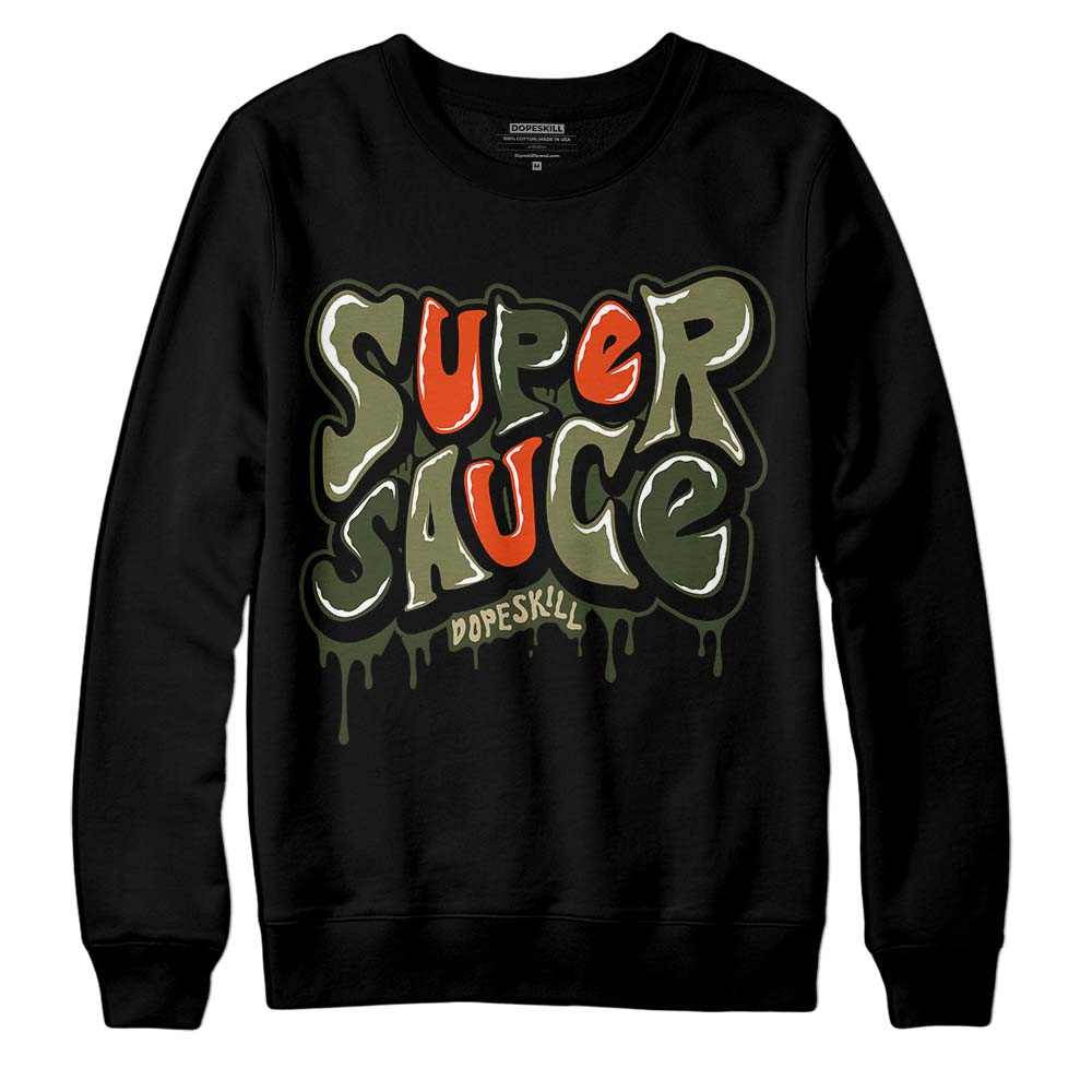 Olive Sneakers DopeSkill Sweatshirt Super Sauce Graphic Streetwear - Black