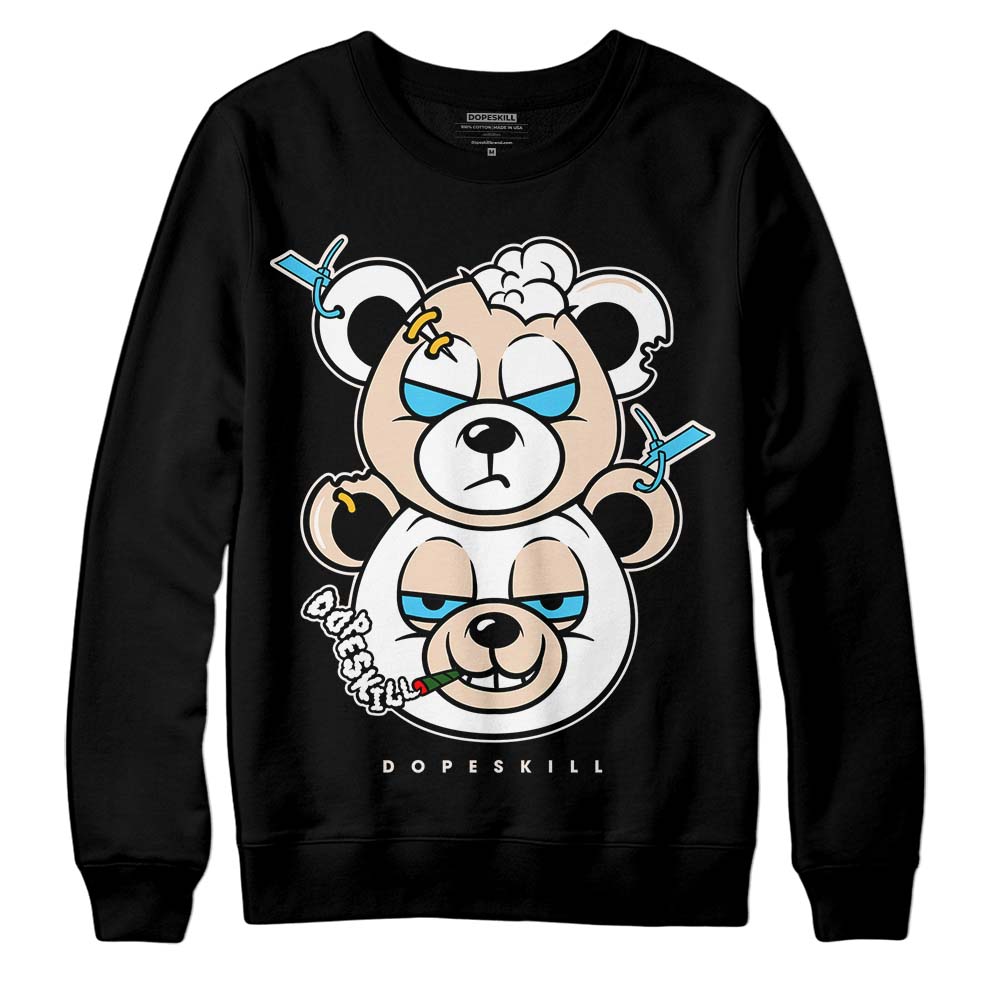 Jordan 2 Sail Black DopeSkill Sweatshirt New Double Bear Graphic Streetwear - Black