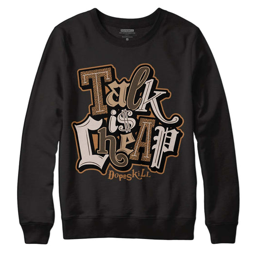 Jordan 3 Retro Palomino DopeSkill Sweatshirt Talk Is Chip Graphic Streetwear - Black