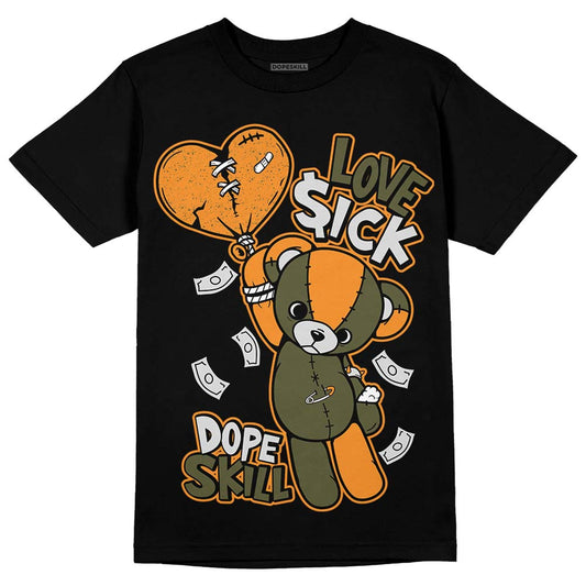 Jordan 5 "Olive" DopeSkill T-Shirt Love Sick Graphic Streetwear - Black 