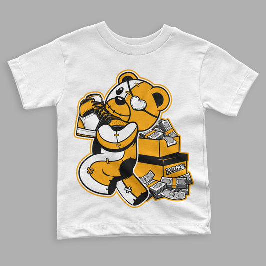 Jordan 1 High Yellow Toe DopeSkill Toddler Kids T-shirt Bear Steals Sneaker Graphic Streetwear- White 