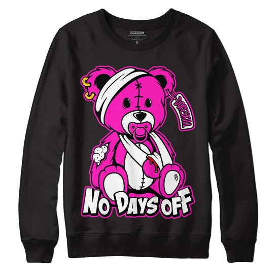 Dunk Low GS “Active Fuchsia” DopeSkill Sweatshirt Hurt Bear Graphic Streetwear - Black