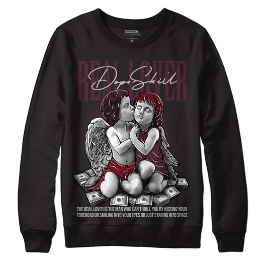 Jordan 5 Retro Burgundy (2023) DopeSkill Sweatshirt Real Lover Graphic Streetwear - Black