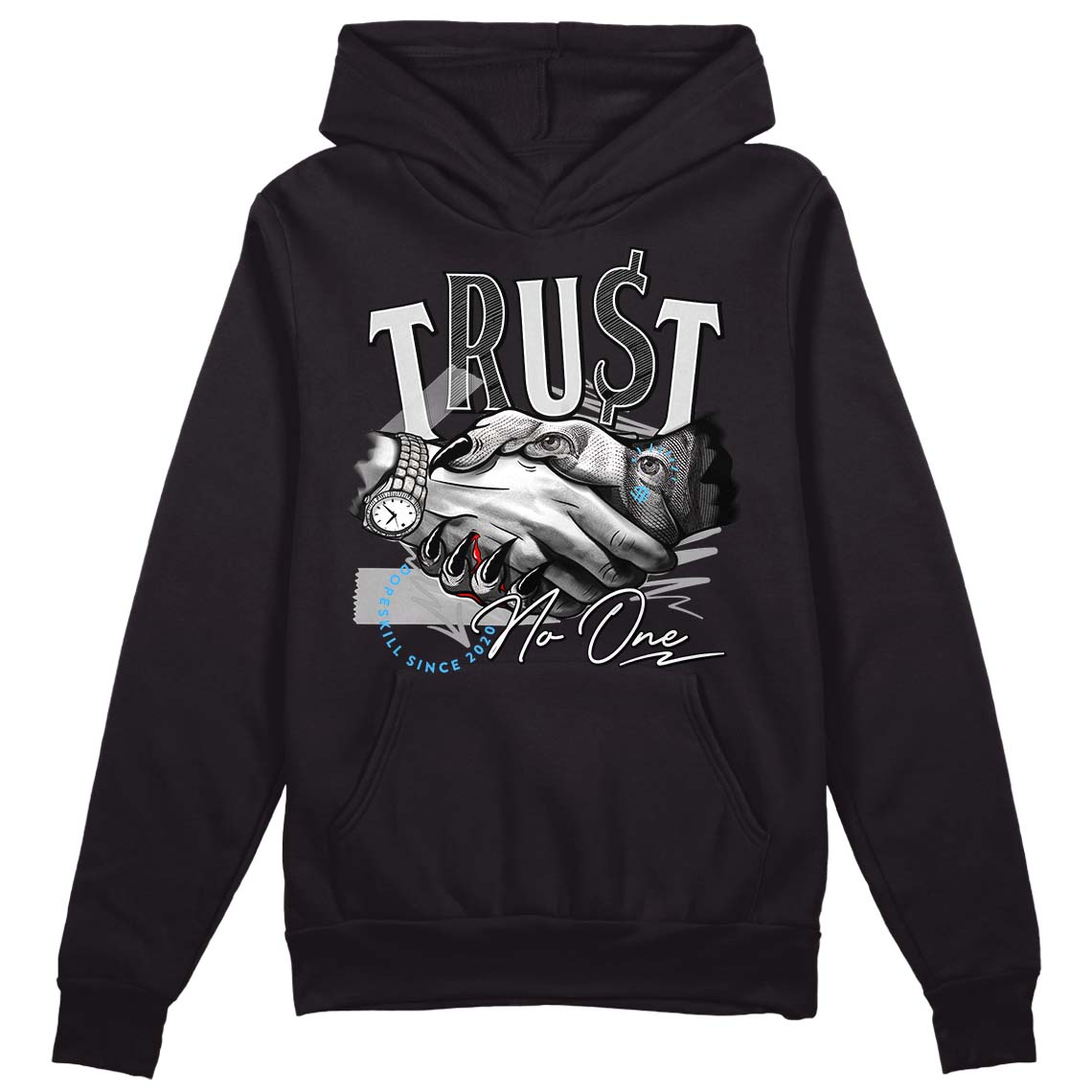 Dunk Low ‘Pure Platinum’ DopeSkill Hoodie Sweatshirt Trust No One Graphic Streetwear - Black