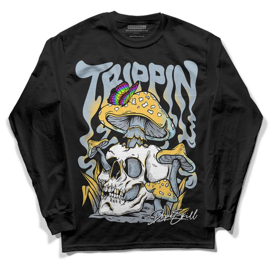 Jordan 13 “Blue Grey” DopeSkill Long Sleeve T-Shirt Trippin Graphic Streetwear - Black