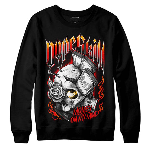 Red Sneakers DopeSkill Sweatshirt Money On My Mind Graphic Streetwear - Black