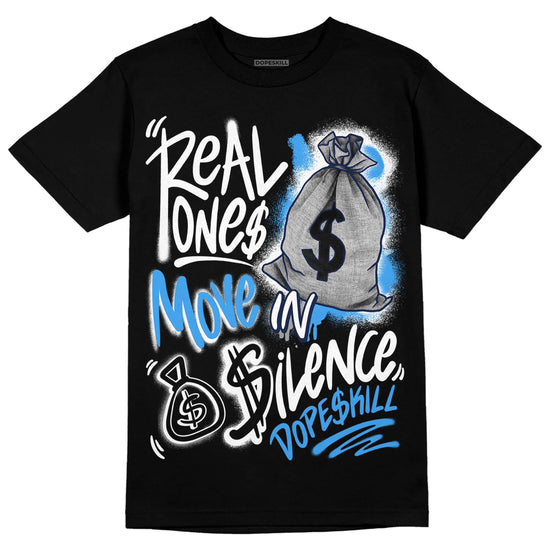 Jordan 3 "Midnight Navy" DopeSkill T-Shirt Real Ones Move In Silence Graphic Streetwear - Black