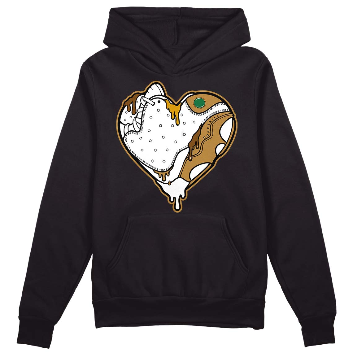 Jordan 13 Wheat 2023 DopeSkill Hoodie Sweatshirt Heart Jordan 13 Graphic Streetwear - Black