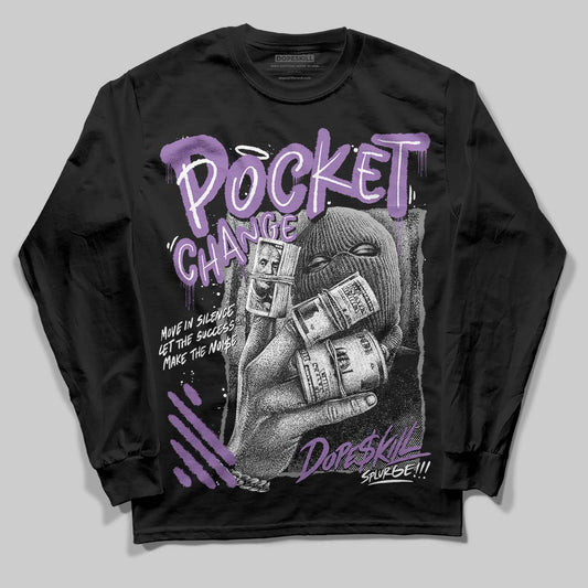 PURPLE Sneakers DopeSkill Long Sleeve T-Shirt Pocket Change Graphic Streetwear - Black