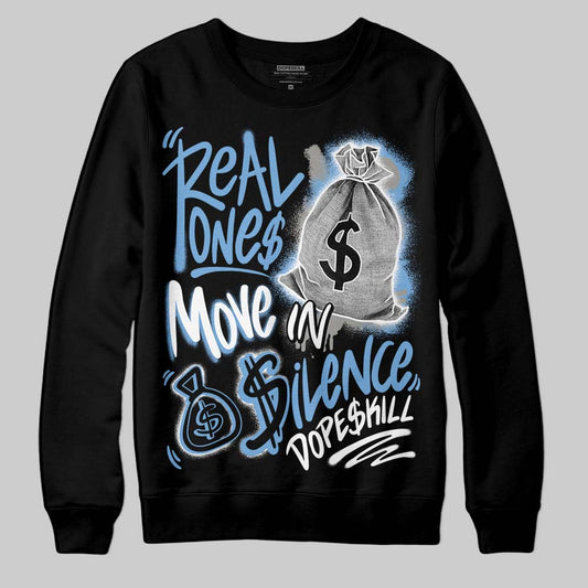 Jordan 12 Retro 'Melo' DopeSkill Sweatshirt Real Ones Move In Silence Graphic Streetwear - Black