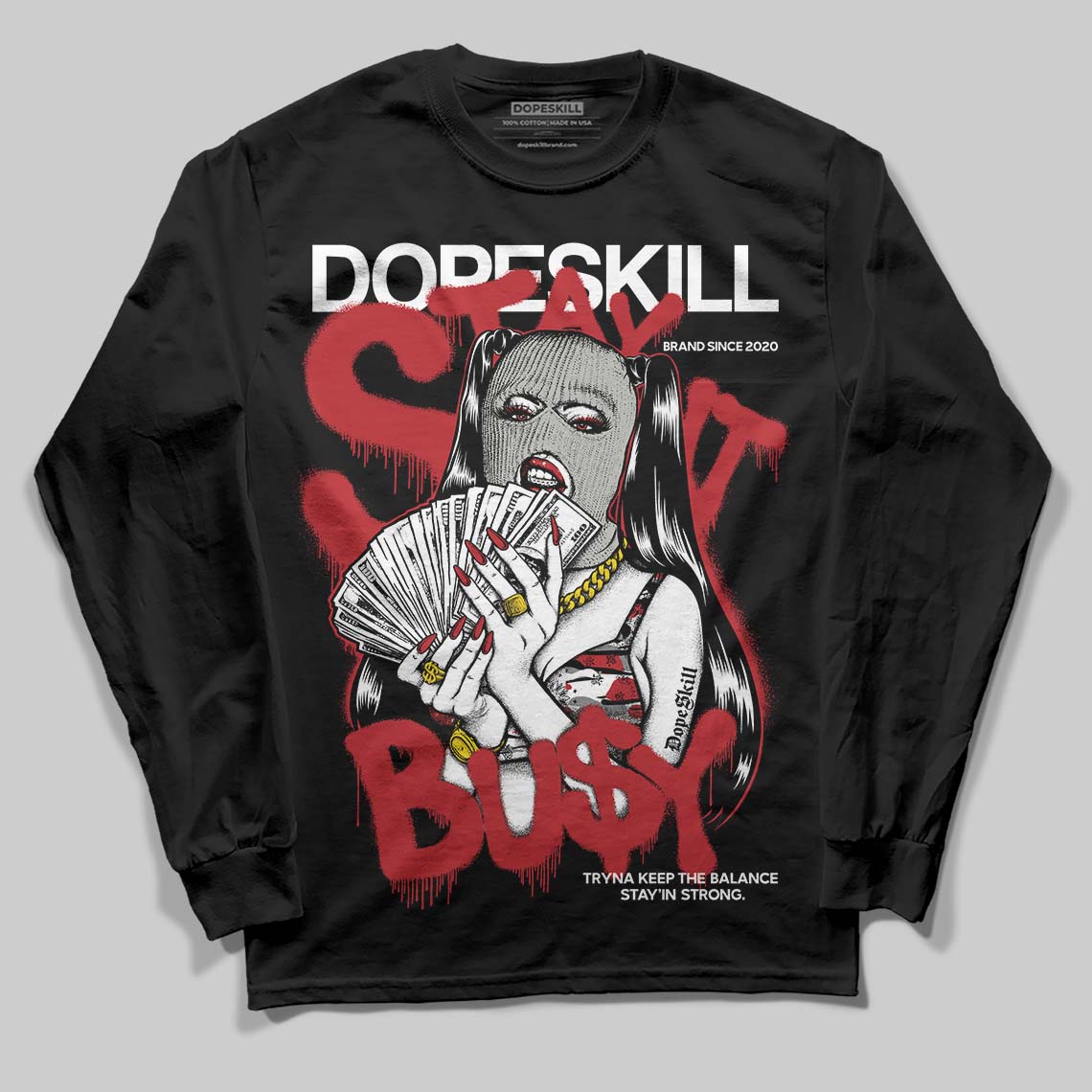 Jordan 8 Retro Bugs Bunny (2025) DopeSkill Long Sleeve T-Shirt Stay It Busy Graphic Streetwear - Black