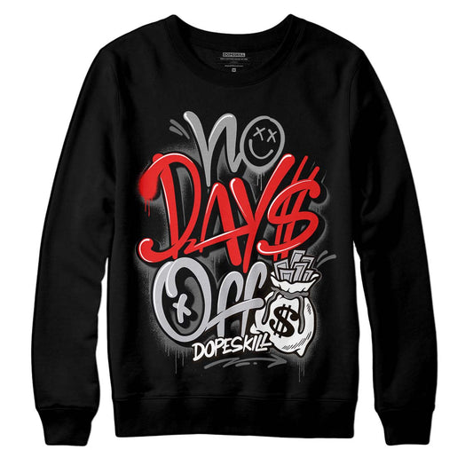 Grey Sneakers DopeSkill Sweatshirt No Days Off Graphic Streetwear - Black