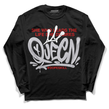 Jordan 2 Retro "Black Cement" DopeSkill Long Sleeve T-Shirt Queen Graphic Streetwear - Black