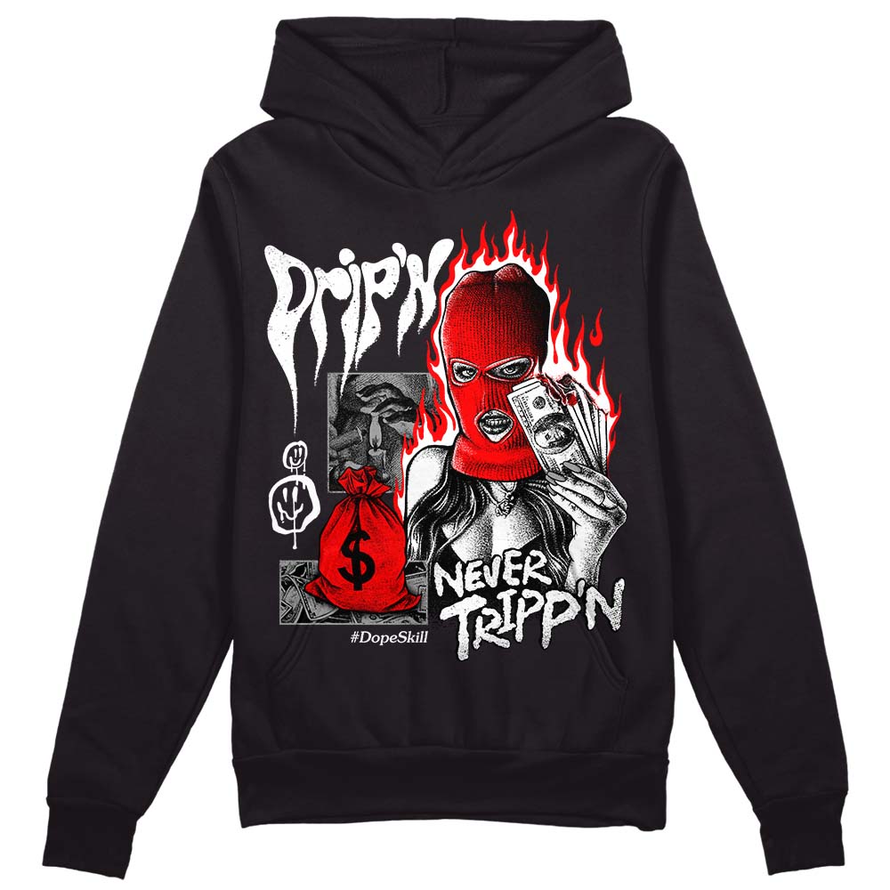 Black and White Sneakers DopeSkill Hoodie Sweatshirt Drip'n Never Tripp'n Graphic Streetwear - Black