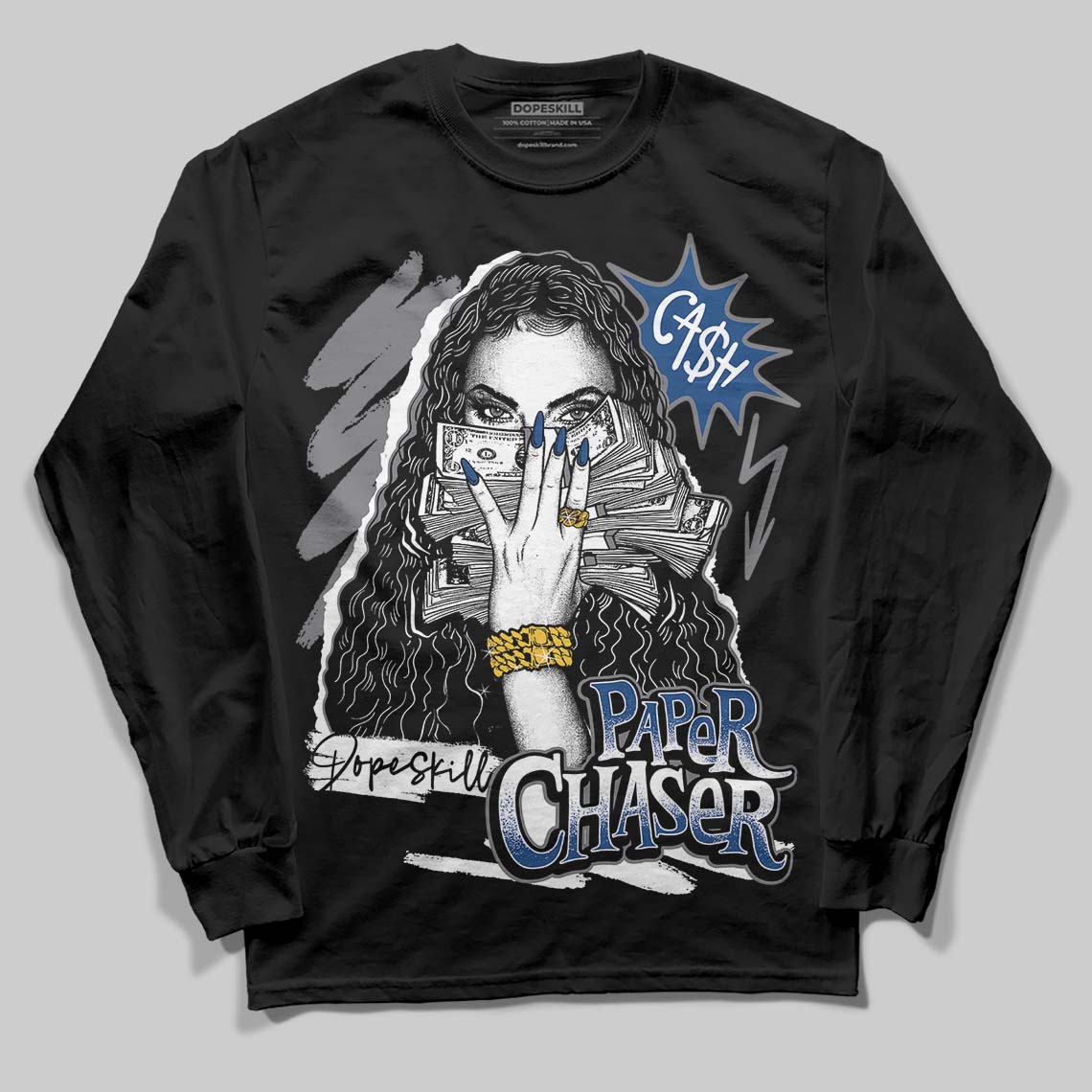 Jordan 9 Retro 'Flint Grey' 2026 DopeSkill Long Sleeve T-Shirt NPC Graphic Streetwear - Black