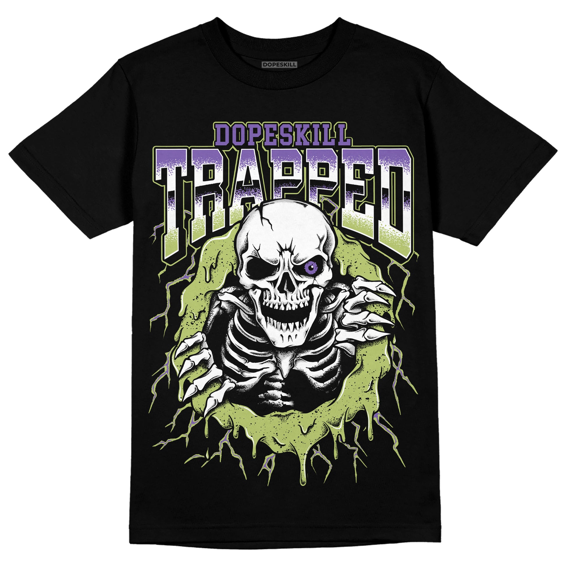 Jordan 4 Canyon Purple DopeSkill T-Shirt Trapped Halloween Graphic Streetwear - Black