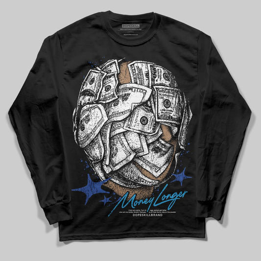 Royal Blue Sneakers DopeSkill Long Sleeve T-Shirt Money Longer Graphic Streetwear - Black