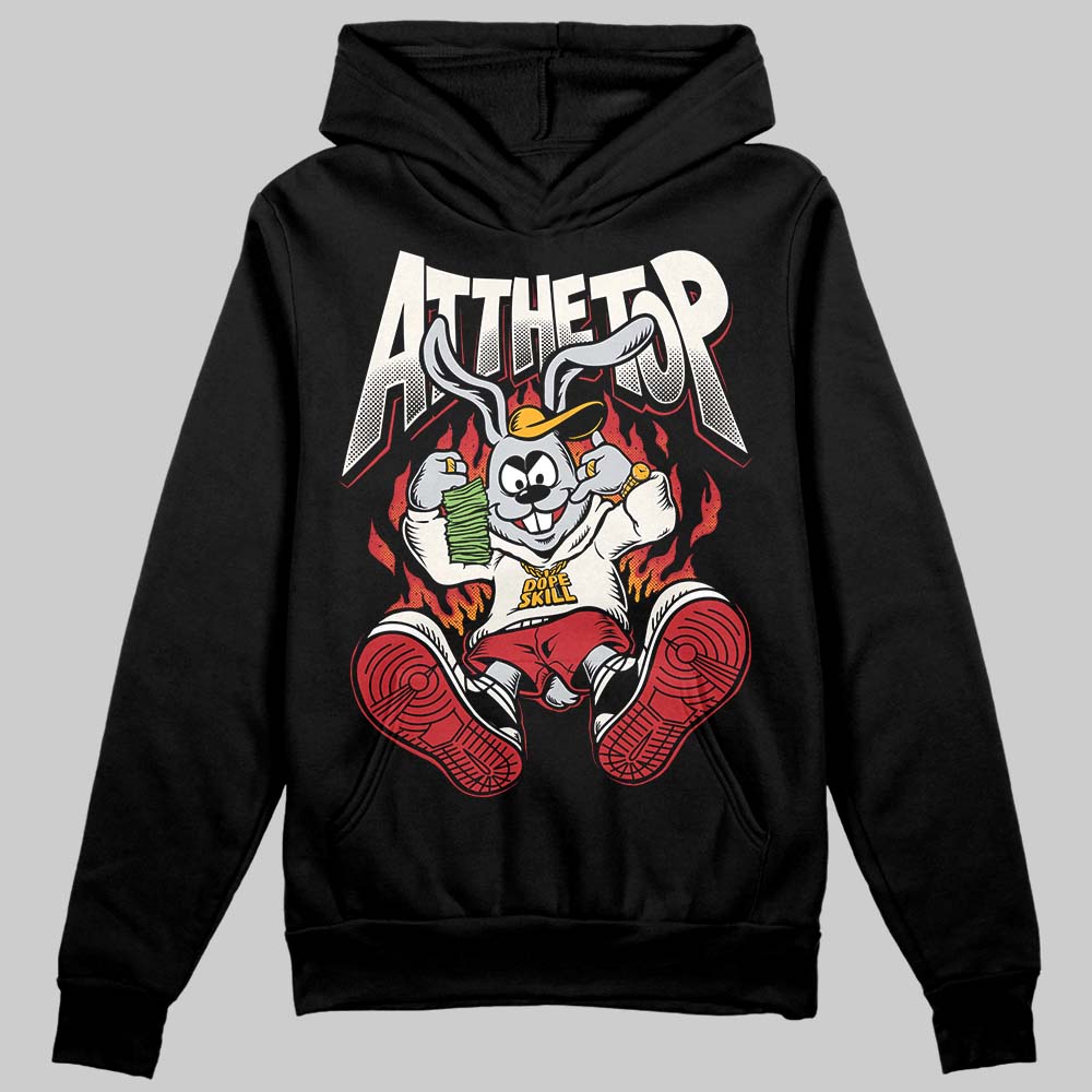 Jordan 4 “Flight Club” DopeSkill Hoodie Sweatshirt At The Top Graphic Streetwear - Black