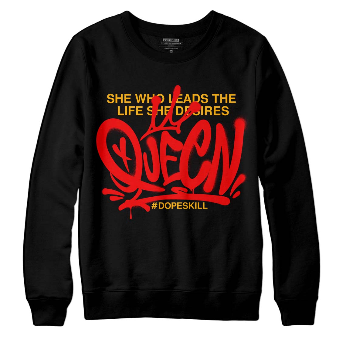 Red Sneakers DopeSkill Sweatshirt Queen Graphic Streetwear - Black